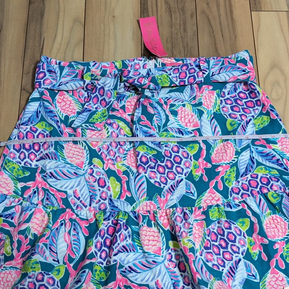 NWT! Lilly Pulitzer Debbie Skirt Maldives Green Turtle Wave Size 14 - Picture 13 of 14